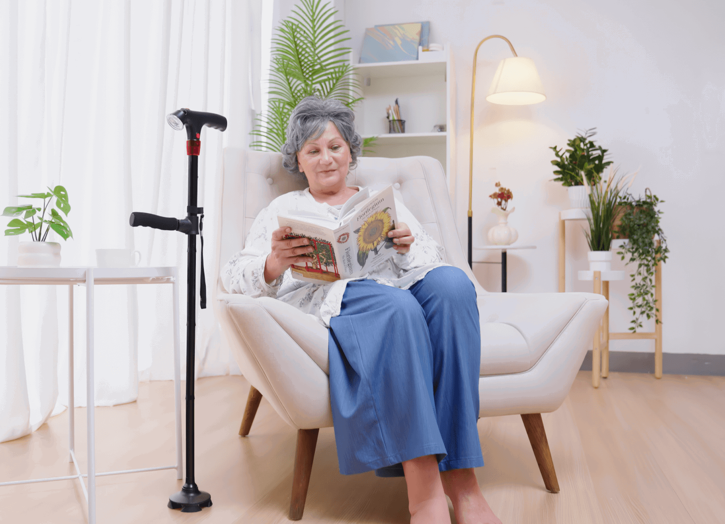 Old lady with cane